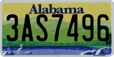 AL license plate 3AS7496