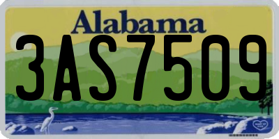 AL license plate 3AS7509