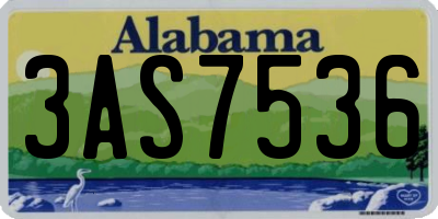 AL license plate 3AS7536
