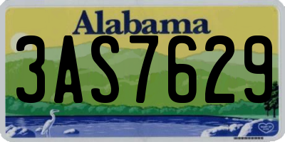 AL license plate 3AS7629