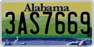 AL license plate 3AS7669