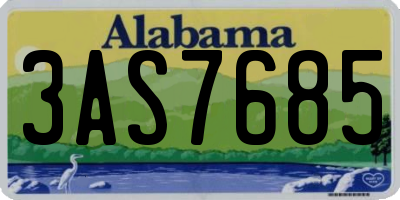 AL license plate 3AS7685