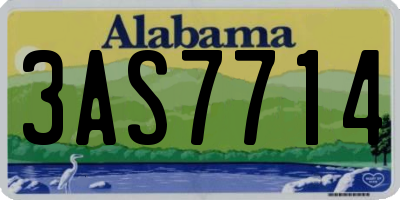 AL license plate 3AS7714