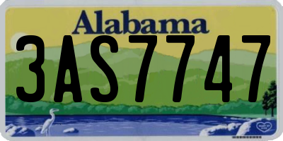 AL license plate 3AS7747