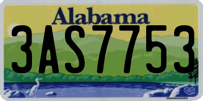 AL license plate 3AS7753