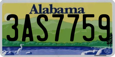 AL license plate 3AS7759
