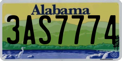 AL license plate 3AS7774