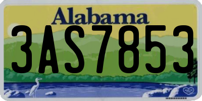 AL license plate 3AS7853