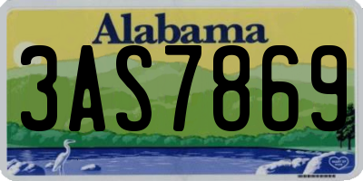 AL license plate 3AS7869