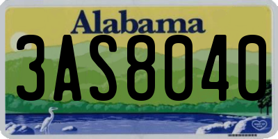 AL license plate 3AS8040
