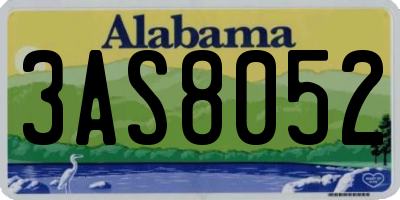 AL license plate 3AS8052