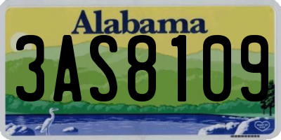 AL license plate 3AS8109