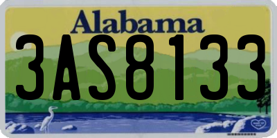 AL license plate 3AS8133