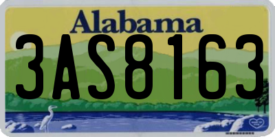 AL license plate 3AS8163