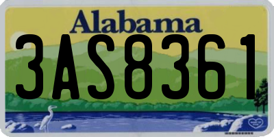 AL license plate 3AS8361