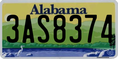AL license plate 3AS8374