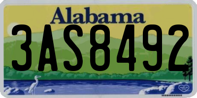 AL license plate 3AS8492