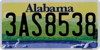 AL license plate 3AS8538