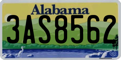 AL license plate 3AS8562