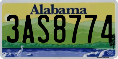 AL license plate 3AS8774