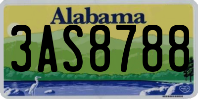 AL license plate 3AS8788