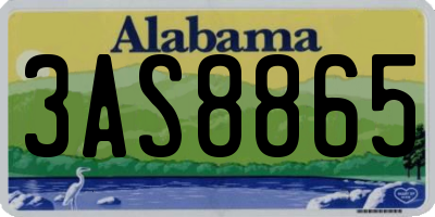 AL license plate 3AS8865