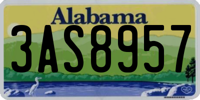 AL license plate 3AS8957