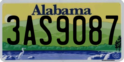 AL license plate 3AS9087