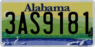 AL license plate 3AS9181