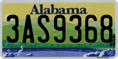 AL license plate 3AS9368