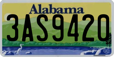 AL license plate 3AS9420