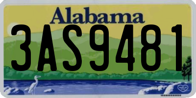 AL license plate 3AS9481