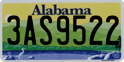 AL license plate 3AS9522