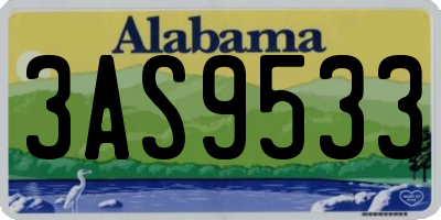 AL license plate 3AS9533