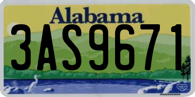 AL license plate 3AS9671