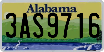 AL license plate 3AS9716