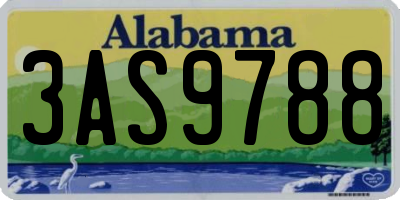 AL license plate 3AS9788