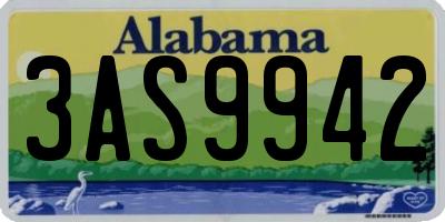 AL license plate 3AS9942