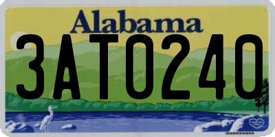 AL license plate 3AT0240