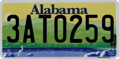 AL license plate 3AT0259