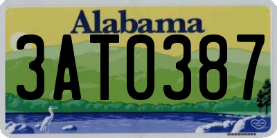 AL license plate 3AT0387