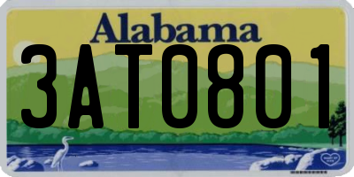 AL license plate 3AT0801