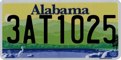AL license plate 3AT1025