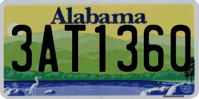AL license plate 3AT1360