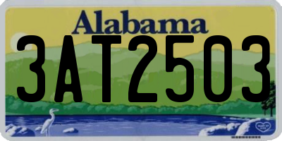 AL license plate 3AT2503