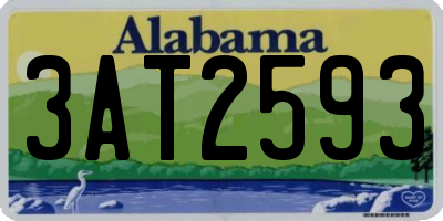 AL license plate 3AT2593