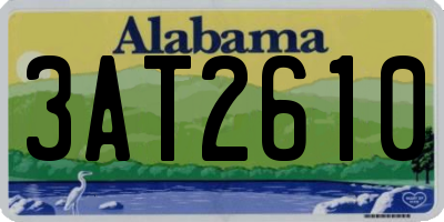 AL license plate 3AT2610