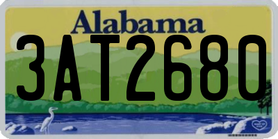 AL license plate 3AT2680