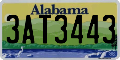 AL license plate 3AT3443