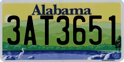 AL license plate 3AT3651